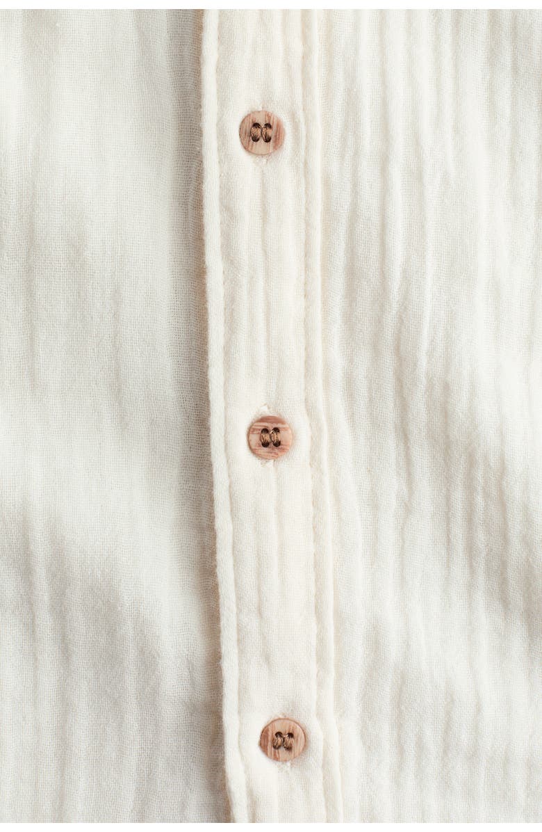 H&M Cotton muslin shirt, Alternate, color, Cream