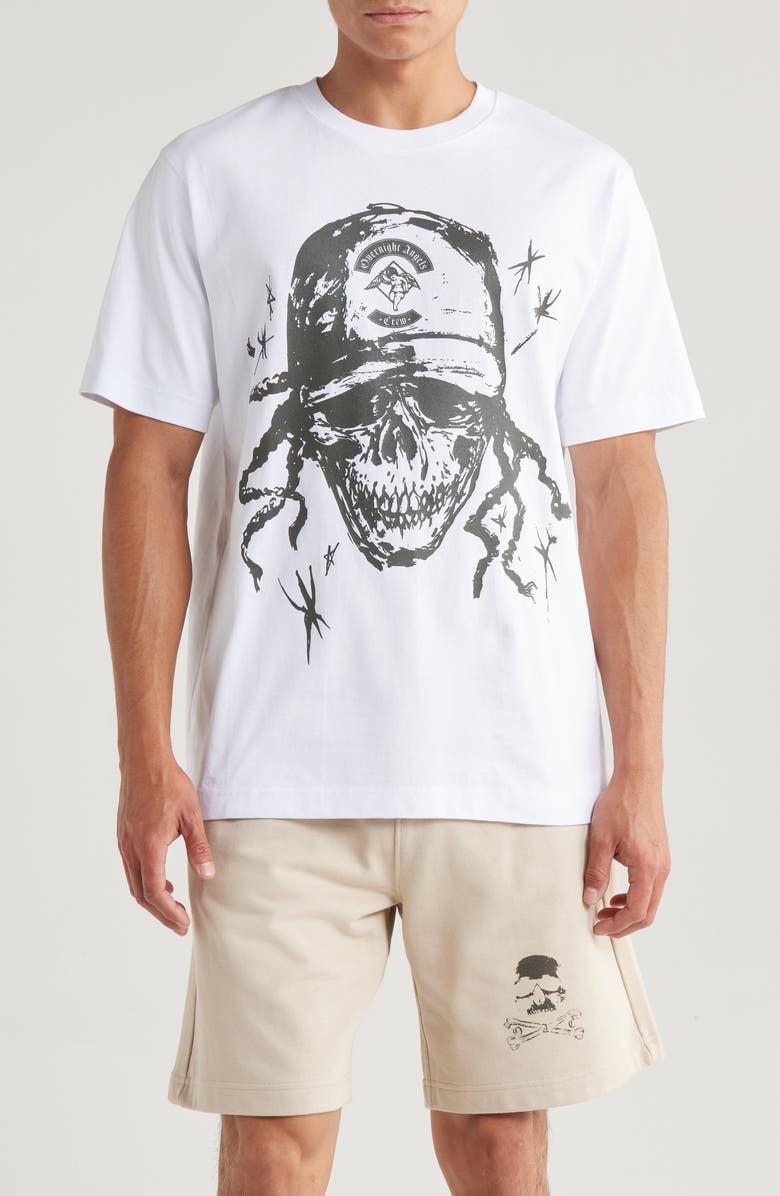 OVERNIGHT ANGELS CREW Skull Funk Organic Cotton Graphic T-Shirt, Main, color, 
