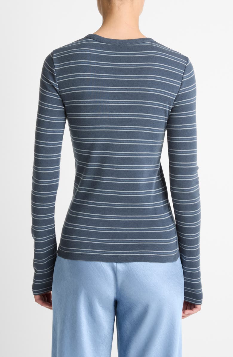 Vince Stripe Long Sleeve T-Shirt, Alternate, color, Azura Combo