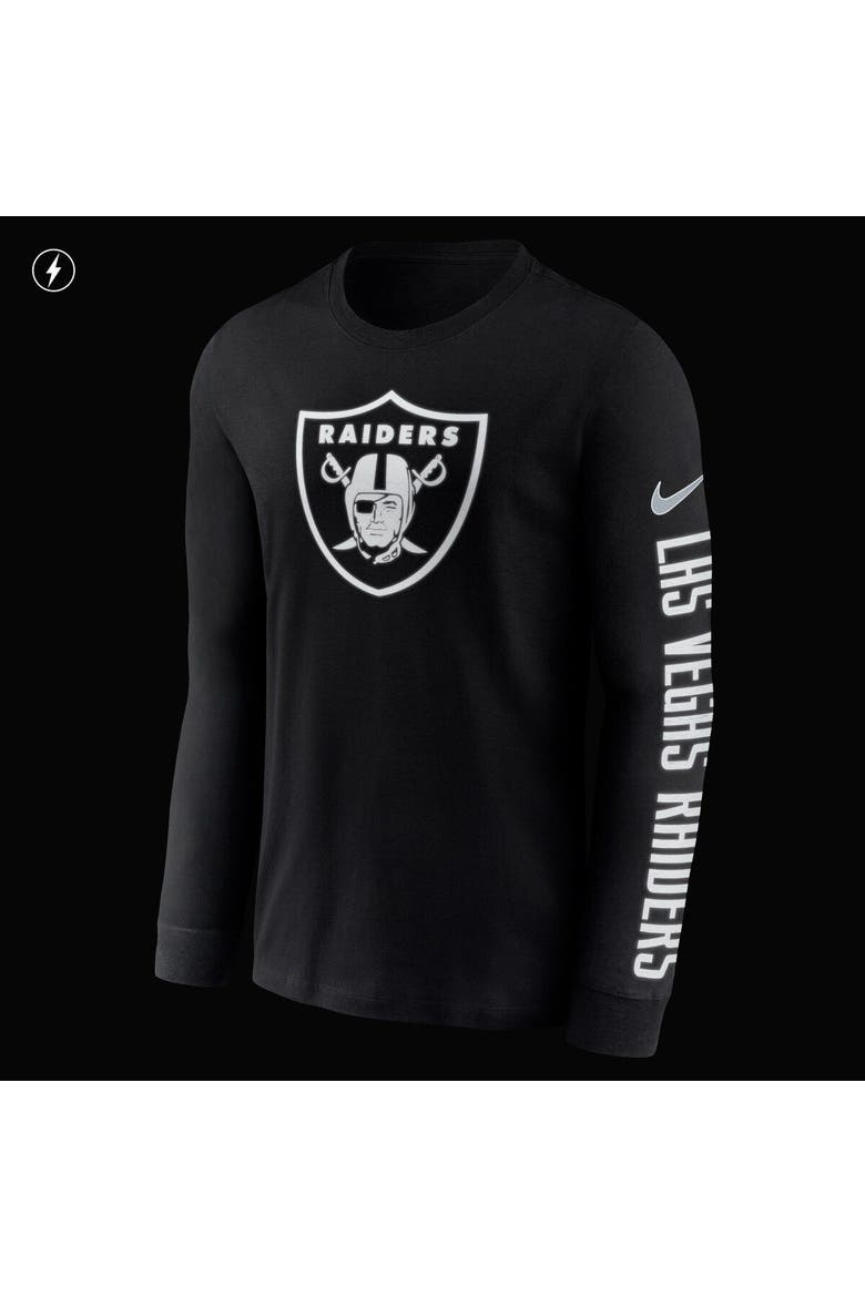 Men's Nike Black Las Vegas Raiders RFLCTV Name and Logo T-Shirt, Alternate, color, Black