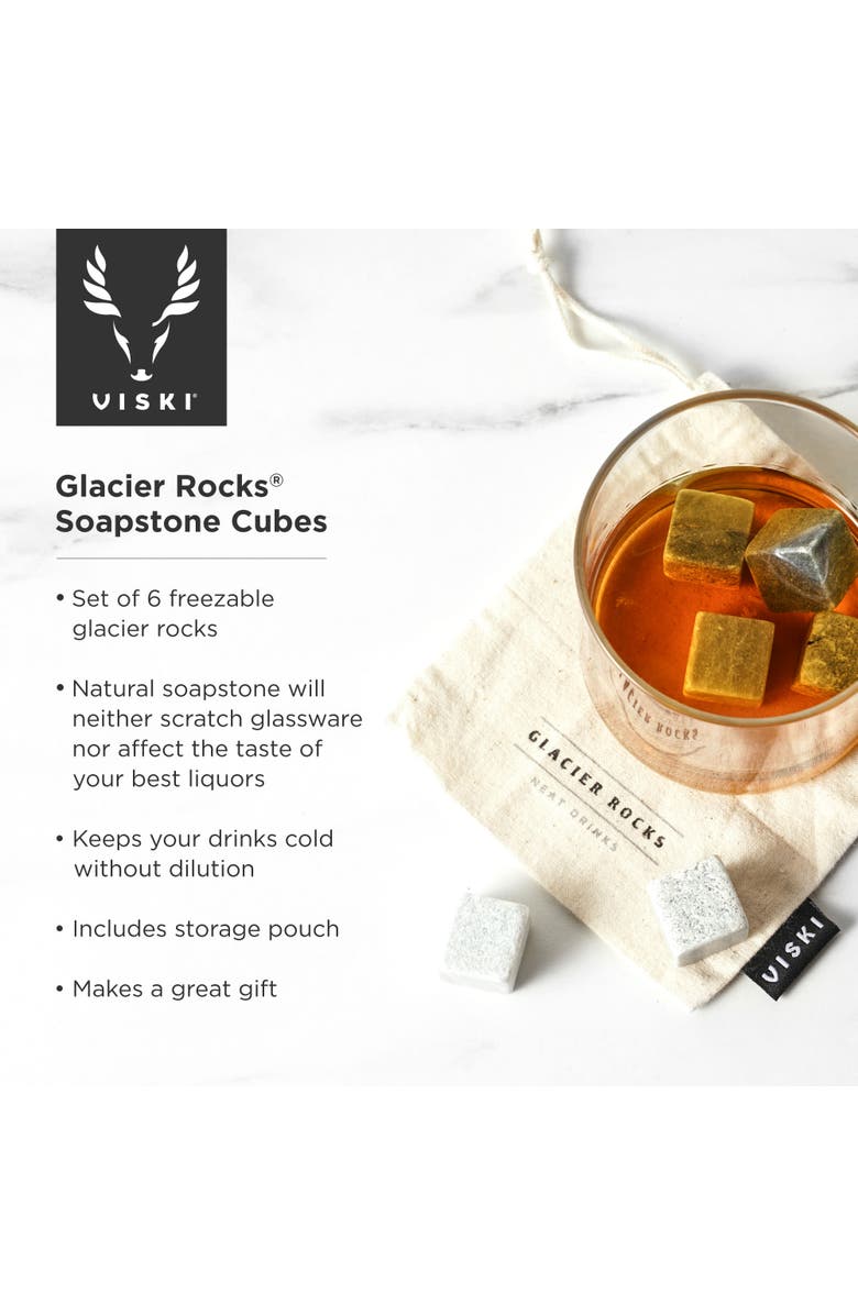 Viski Glacier Rocks Soapstone Cubes Set of 6, Alternate, color, Grey