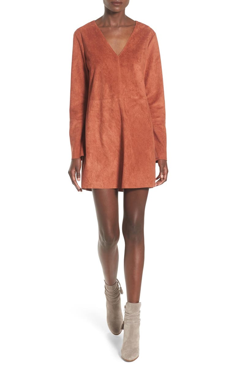 ASTR the Label ASTR Faux Suede Shift Dress, Main, color,