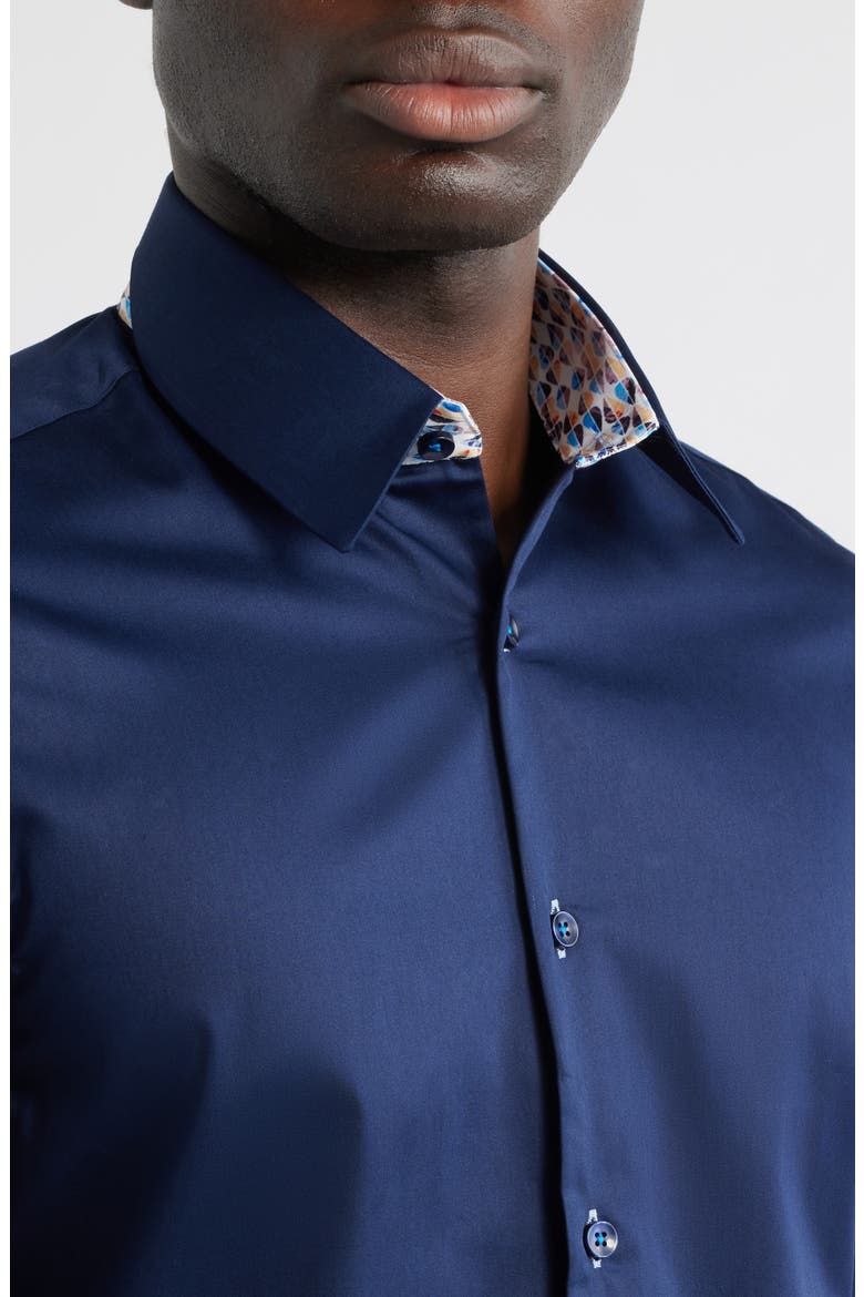 Sinai Collection Luxe Cotton Dress Shirt, Alternate, color, NAVY