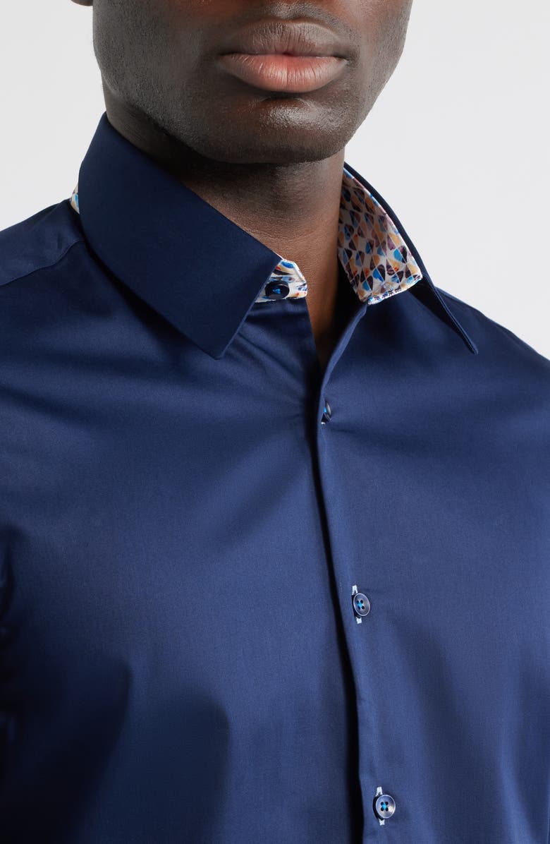 Siragusa Sinai Collection Cotton Dress Shirt, Alternate, color, Navy