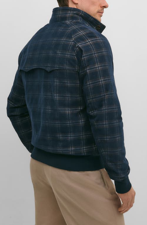 Brooks Brothers Plaid Cotton Corduroy Bomber Jacket In Blue