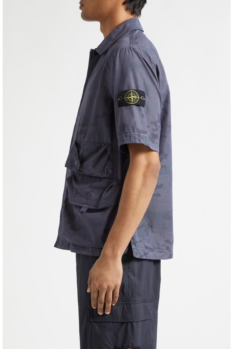 Camo Ripstop Utility Shirt, Alternate, color, BLUE GREY