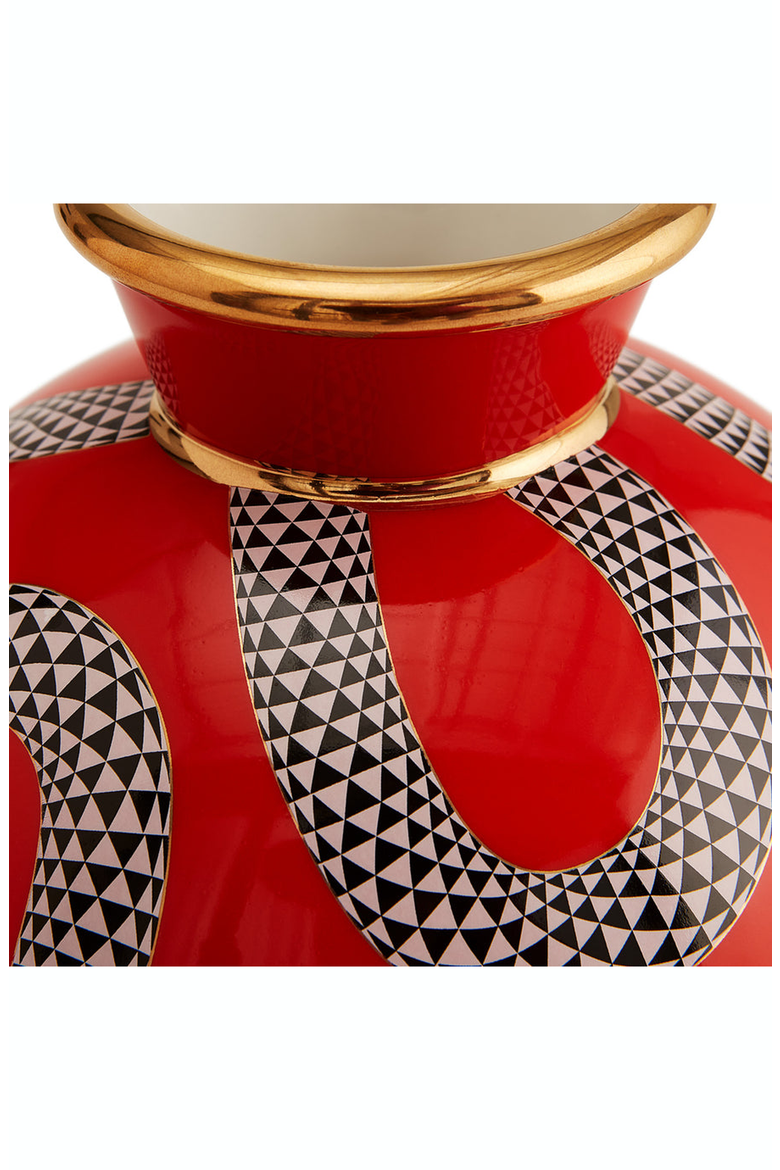 Eden Round Vase, Alternate, color, Red / Black / White