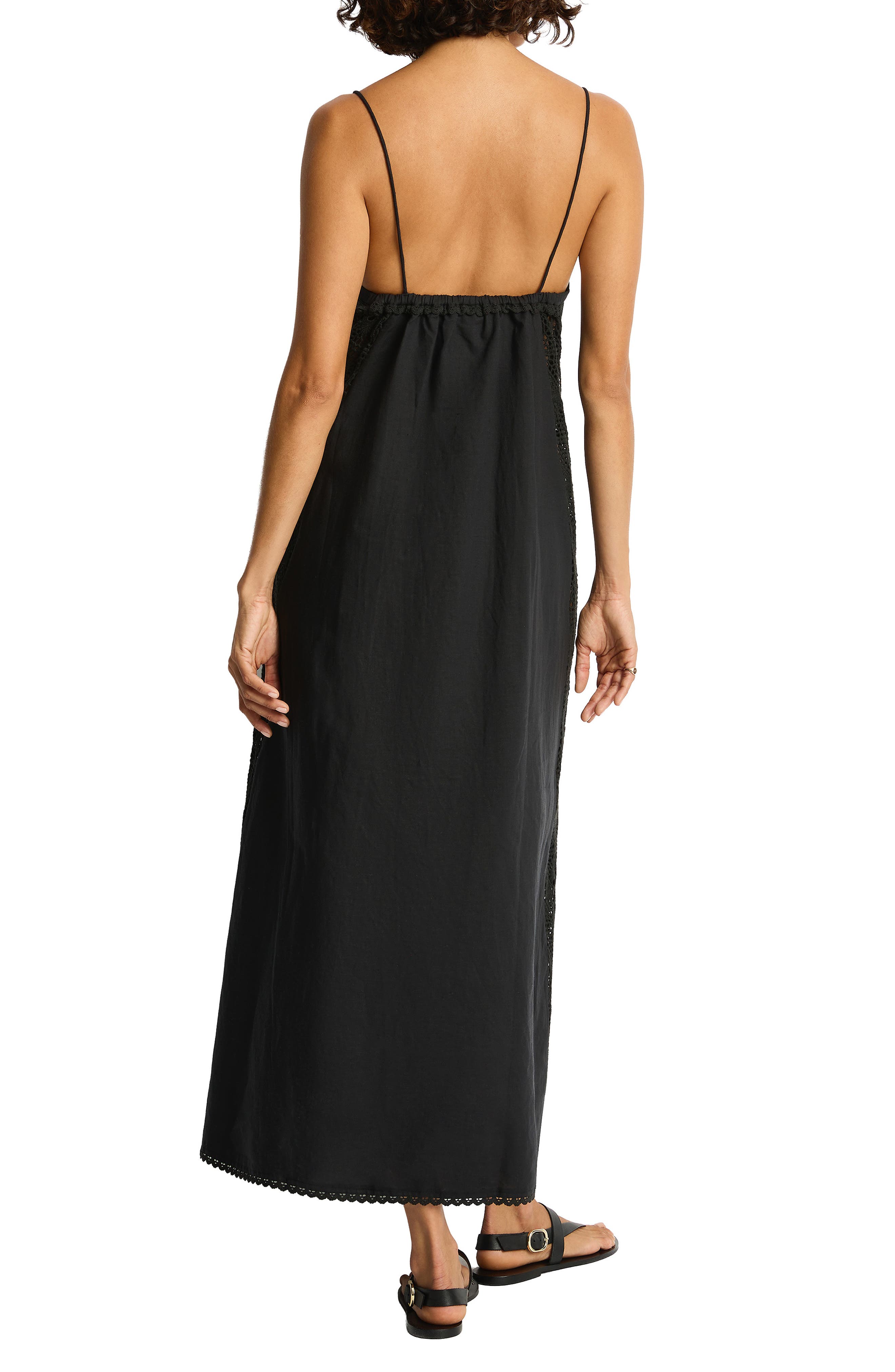 Sea Level Lace Detail Midi Cover-Up Dress (Women) | Nordstrom