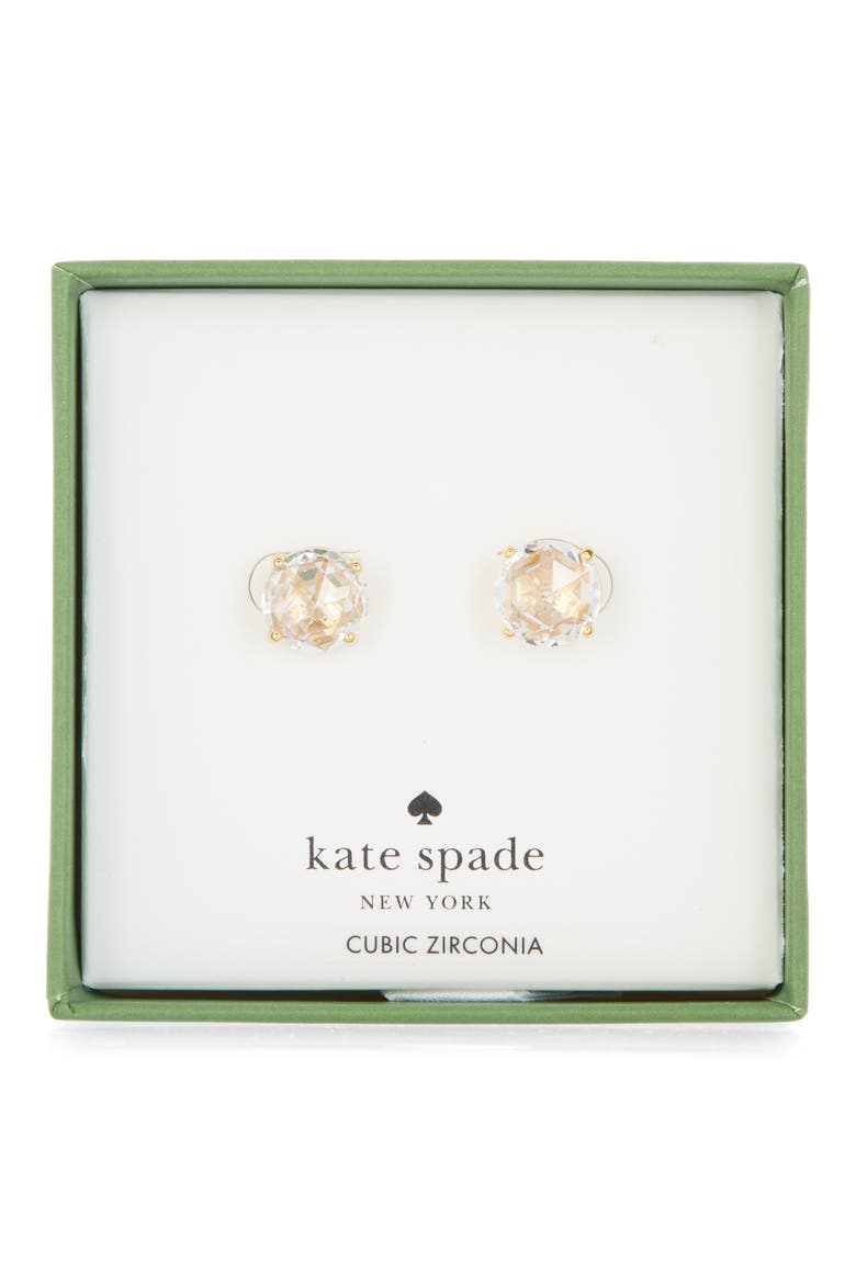 boxed round stud earrings, Main, color, CLEAR/GOLD
