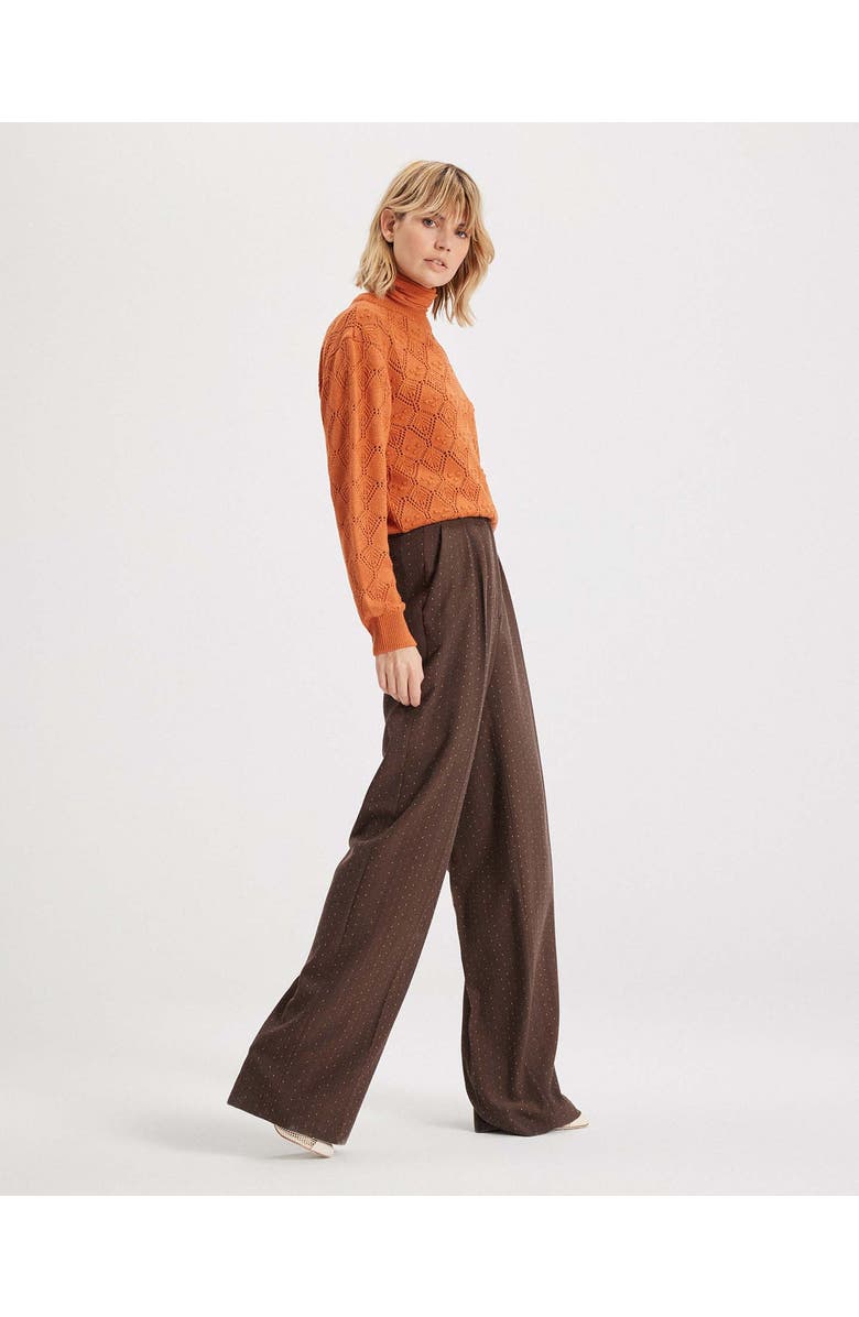 THEO The Label Ersa Pointelle Argyle Pullover, Alternate, color, Amber Sky