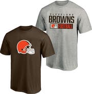 FANATICS Men's Fanatics Heather Gray/Brown Cleveland Browns Big & Tall 2-Pack T-Shirt Set