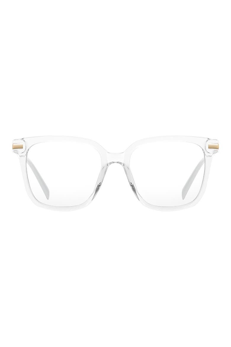Yara 52mm Square Blue Light Blocking Glasses, Main, color, CLEAR