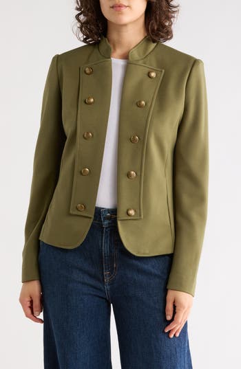 Gemma + Jane Military Band Jacket In Green