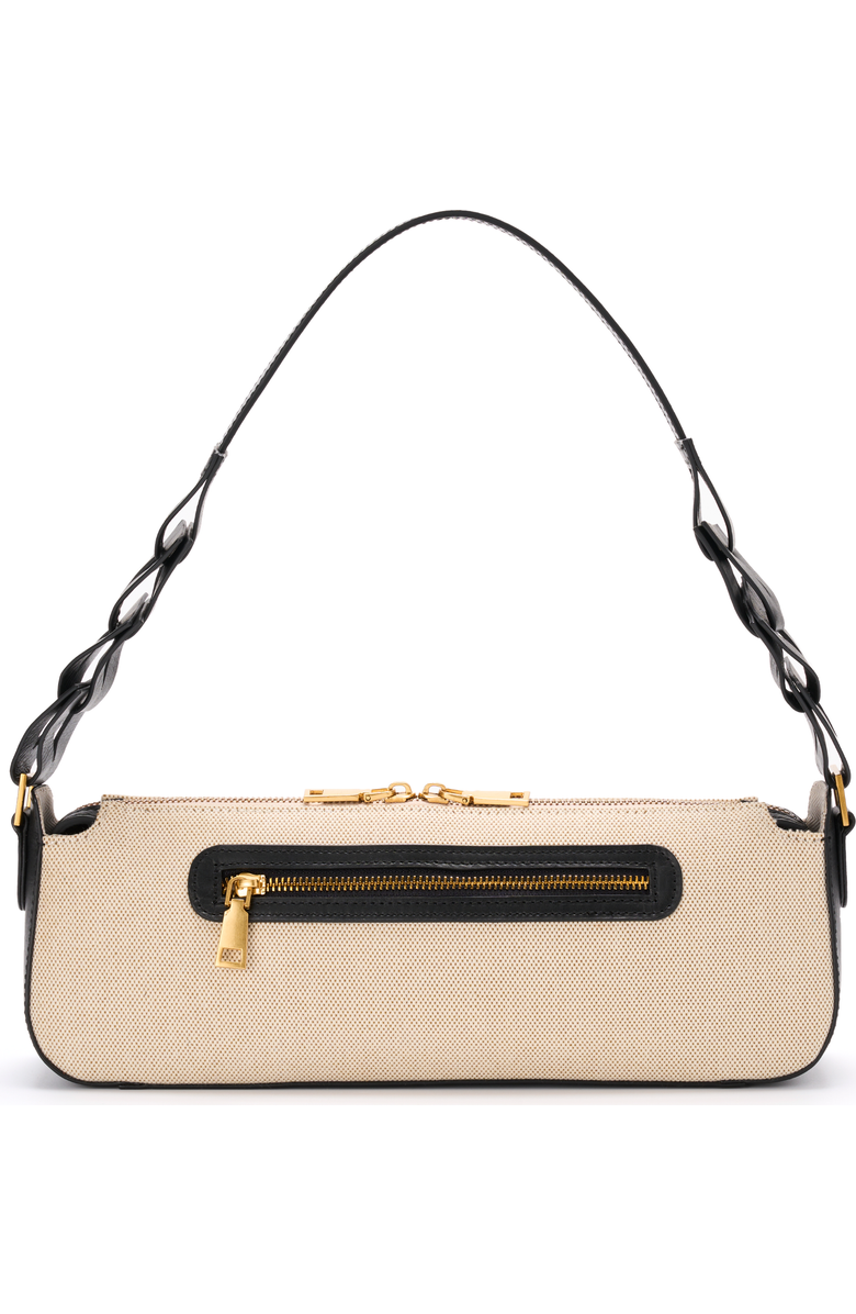 JURGI MANO Canvas and Leather Shoulder Bag, Alternate, color, Beige/Black