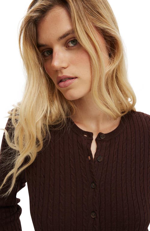 Cotton On Cotton Crew Neck Cardigan In Brown