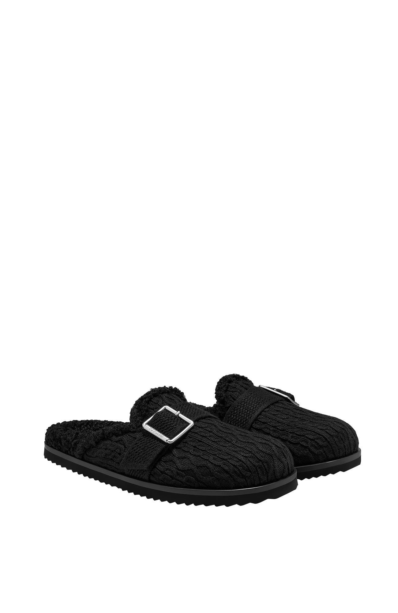 VIVAIA Round-Toe Wool Slippers, Main, color, Black