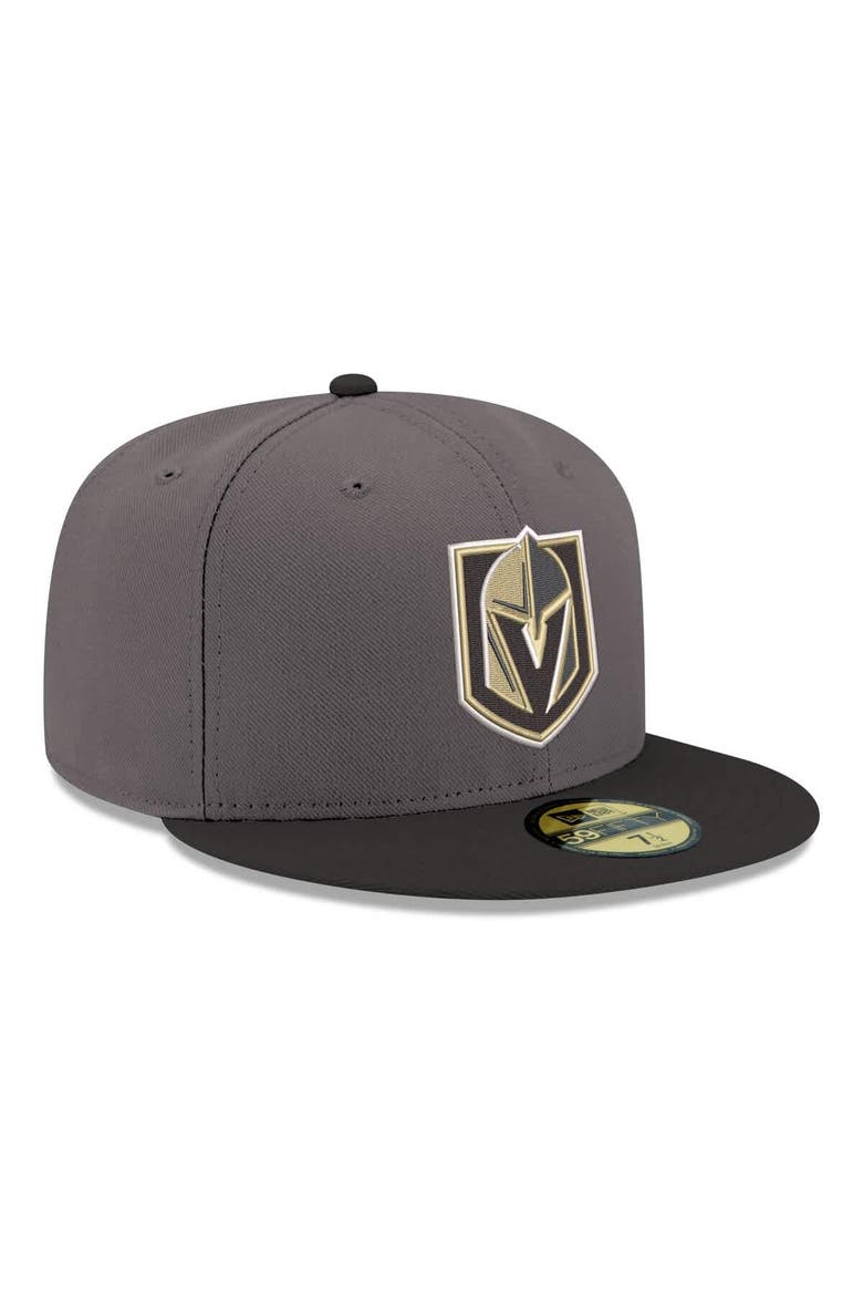 Men's New Era  Gray Vegas Golden Knights Core Logo Two-Tone 59FIFTY Fitted Hat, Alternate, color, Gray