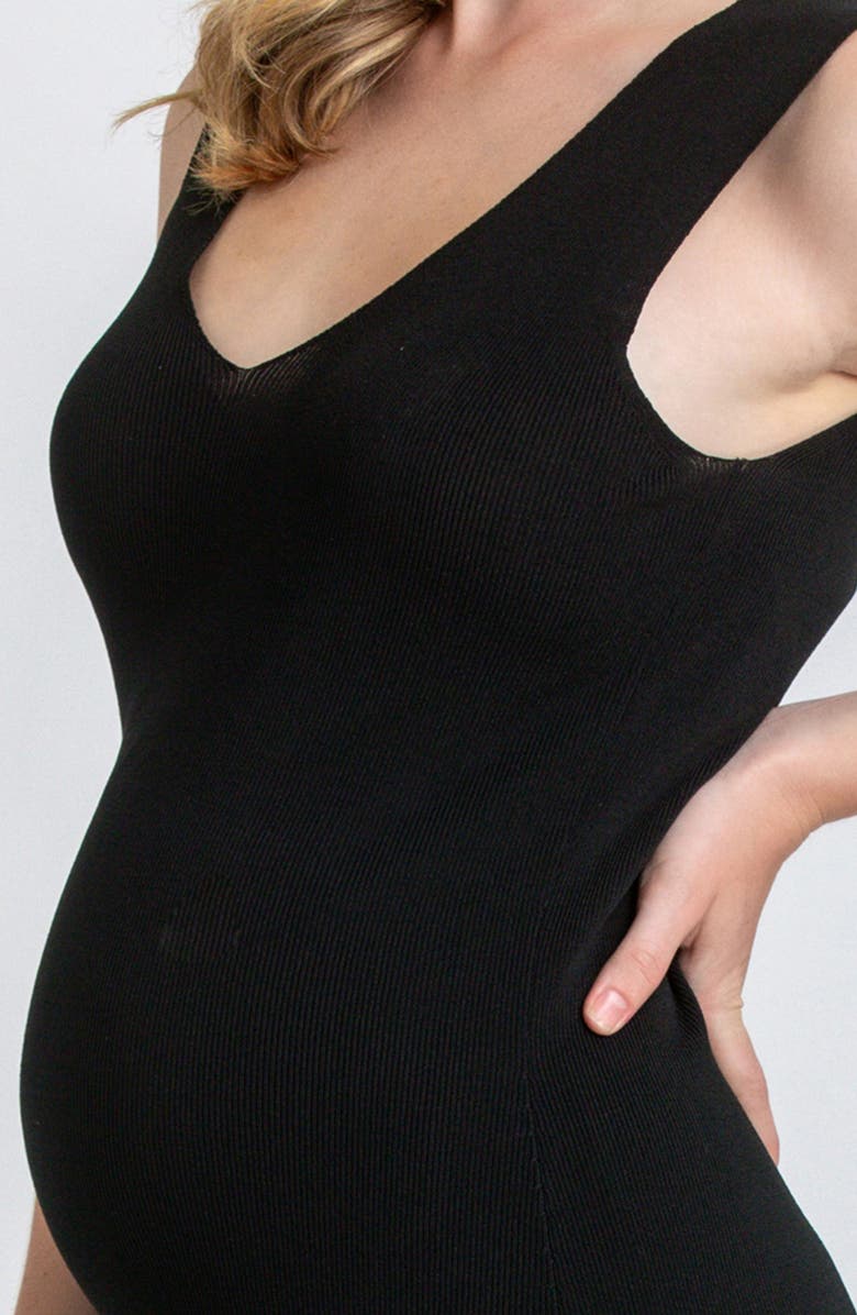 PIETRO BRUNELLI MATERNITY Rib Sleeveless Maternity Midi Sweater Dress, Alternate, color, Black