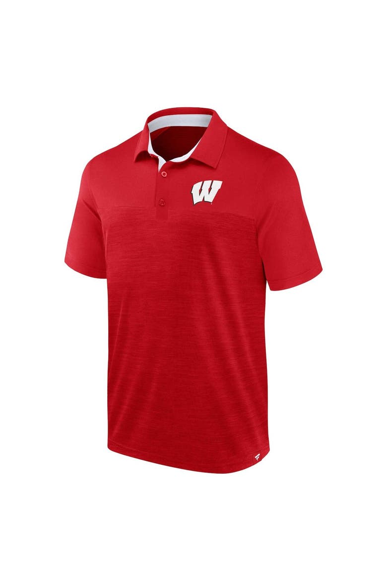 Men's Fanatics Branded Heather Red Wisconsin Badgers Classic Homefield Polo, Alternate, color, Heather Red