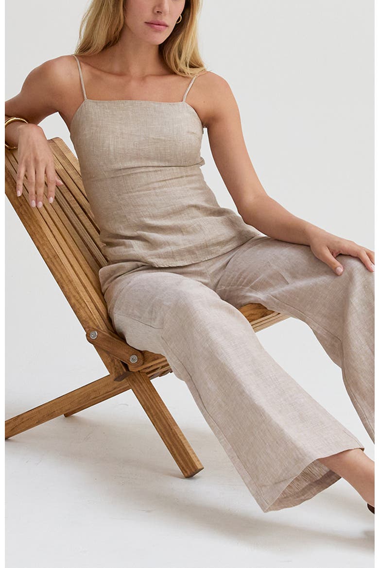Sleeveless Linen Top, Alternate, color, Oatmeal