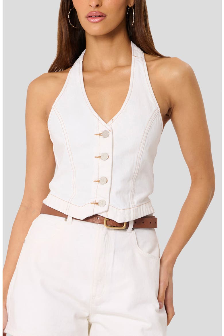 C'est La Vie Halter Vest, Alternate, color, PORCELIAN