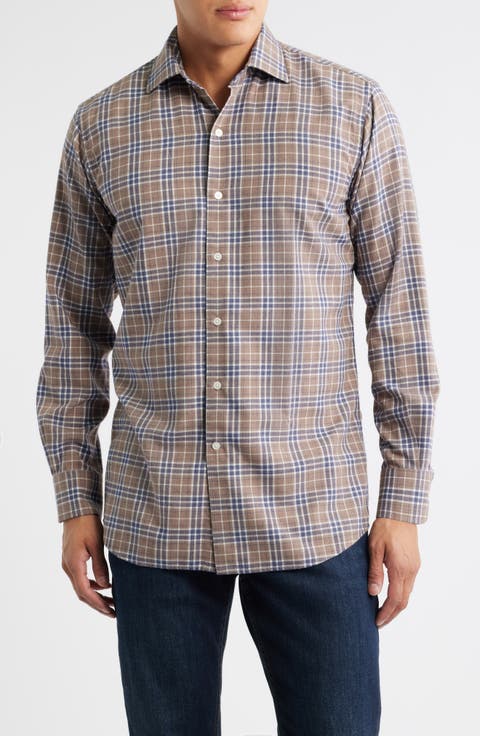 Big Bear Plaid Button-Up Flannel Shirt