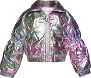 Truly Me Kids' Heart Quilt Metallic Puffer Jacket