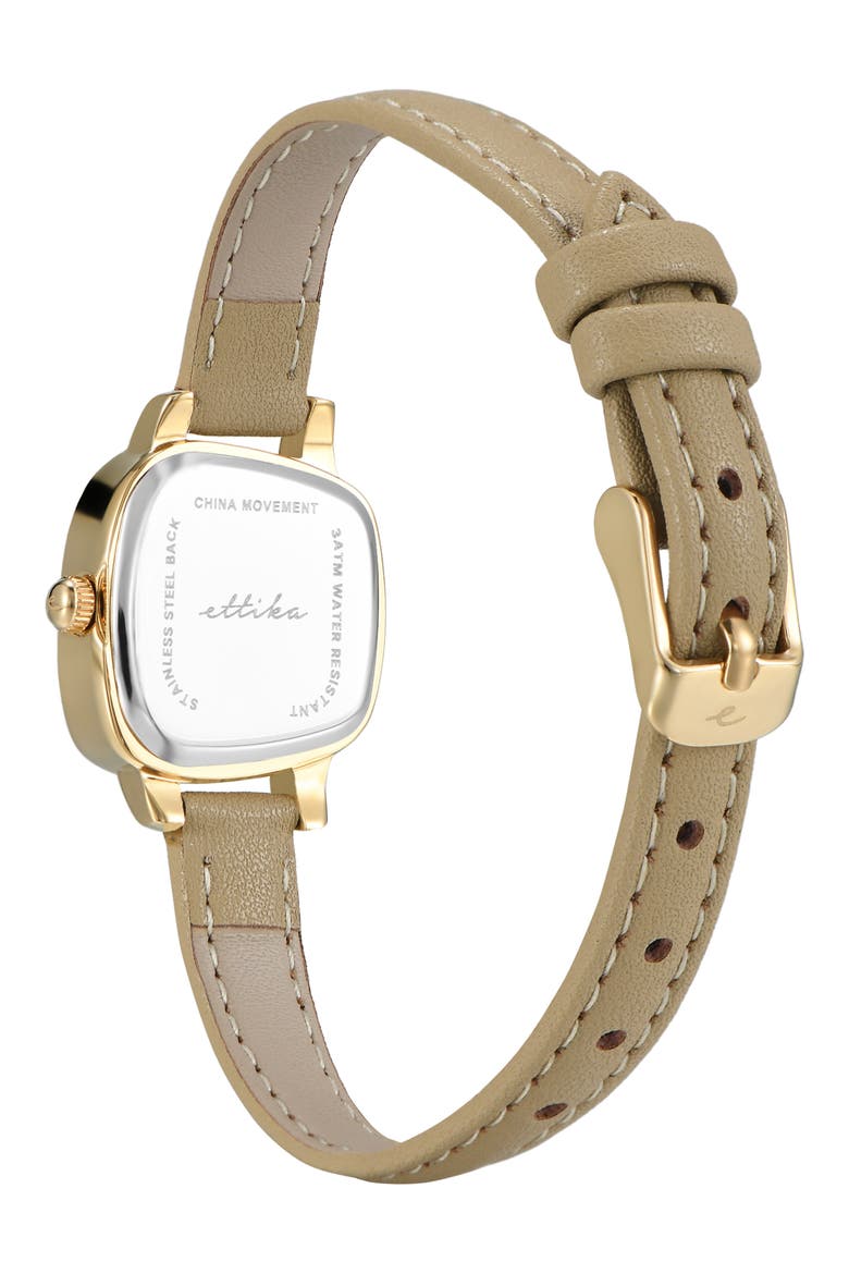 Wavy Snakeskin Embossed Leather Strap Watch, Alternate, color, SHIITAKE