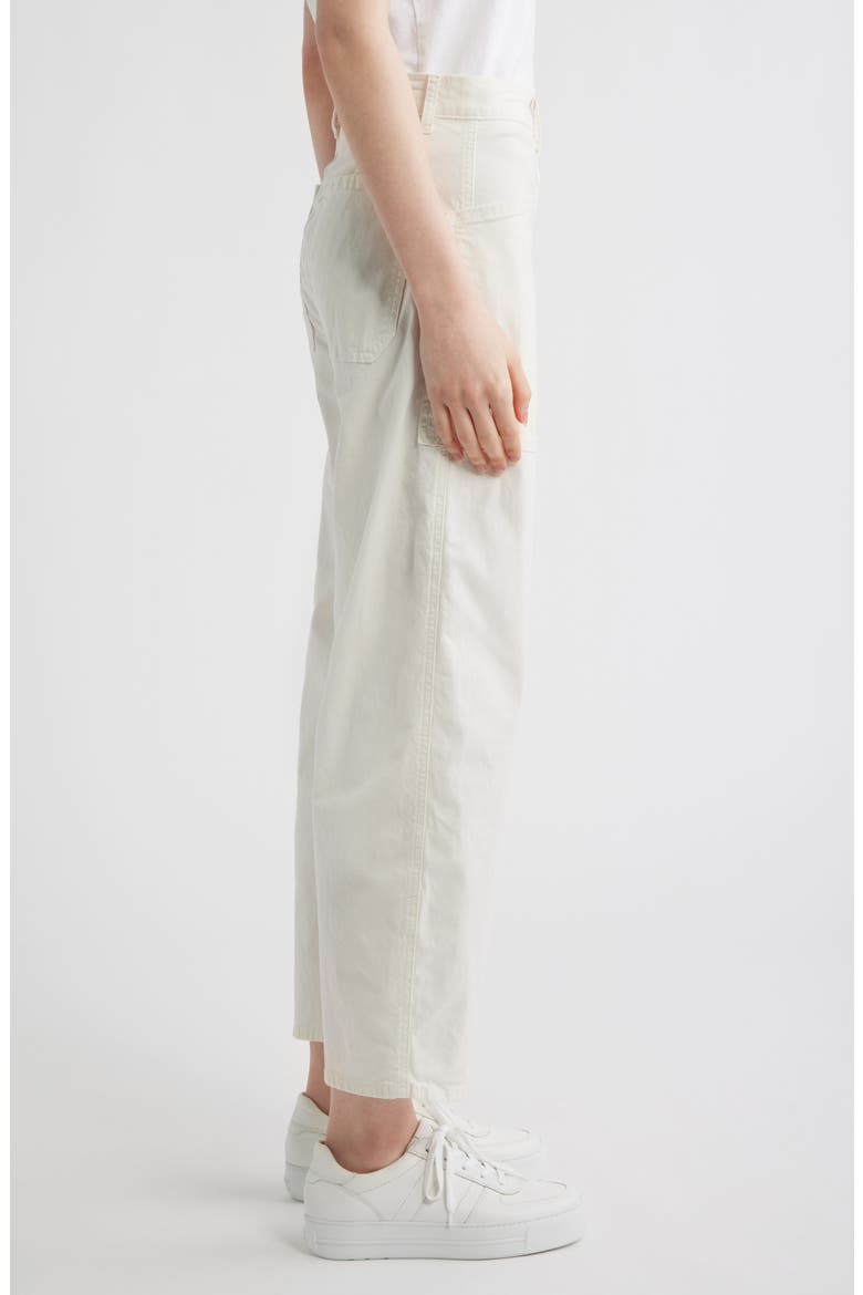 Bray Barrel Leg Cotton Twill Pants, Alternate, color, CHALK