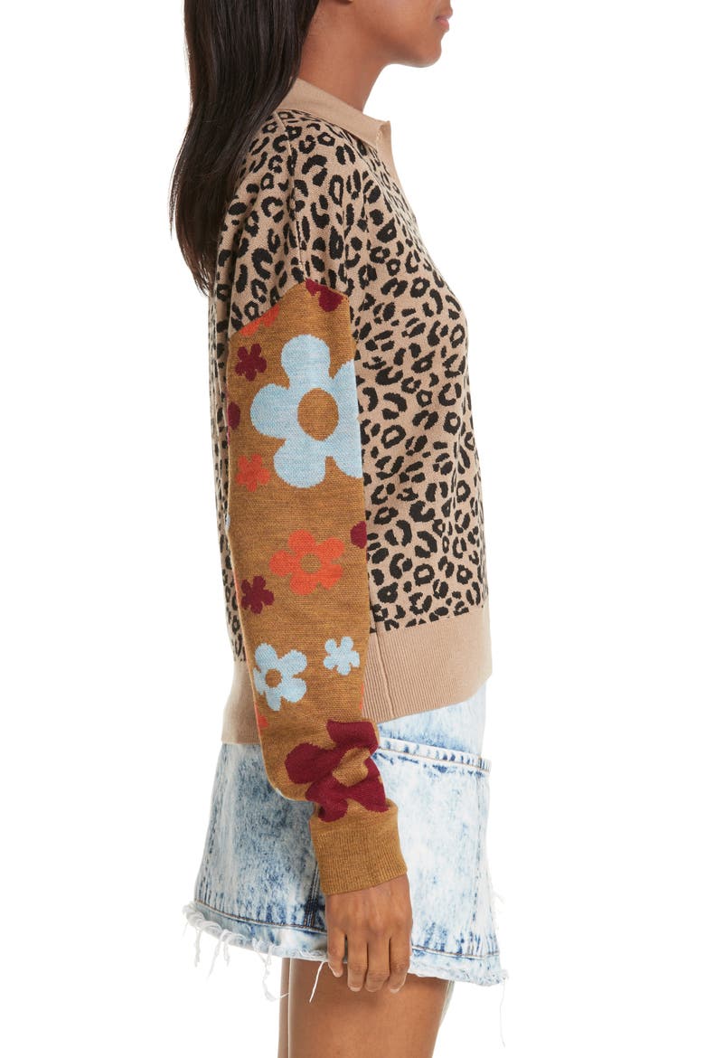 Paw Paw Polo Sweater, Alternate, color, LEOPARD FLORAL