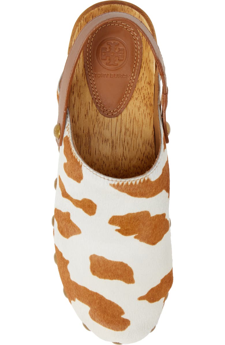 Tory Burch Blythe Studded Genuine Calf Hair Clog, Alternate, color,