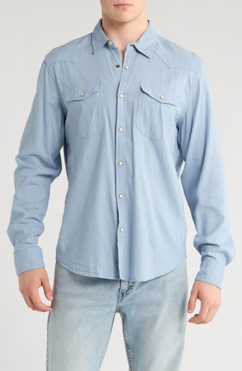 Santa Fe Solid Western Button-Up Shirt