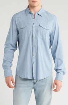 Lucky Brand Santa Fe Solid Western Button-Up Shirt