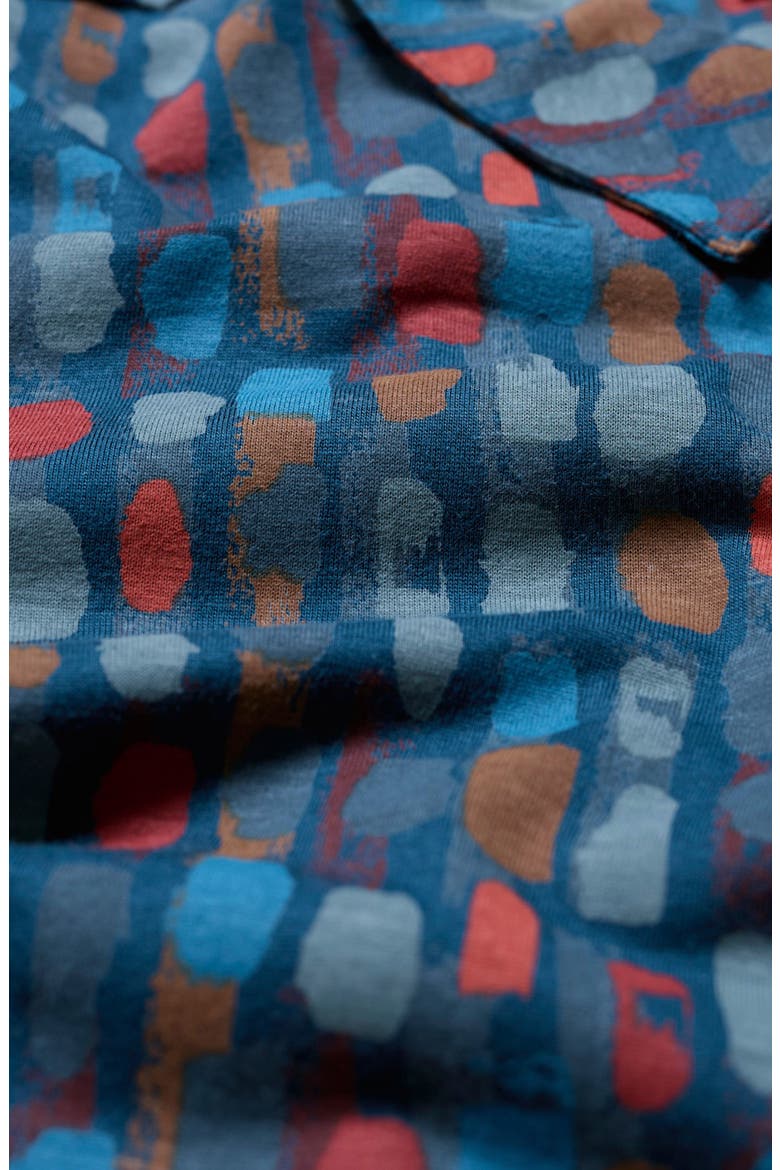 Coastline Print Long Sleeve Organic Cotton Blend Shirtdress, Alternate, color, DYE STROKES DARK LUGGER