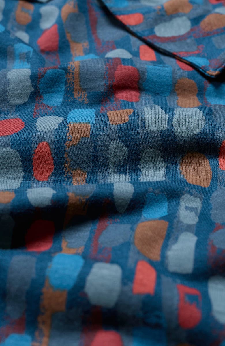 Seasalt Cornwall Coastline Print Long Sleeve Organic Cotton Blend Shirtdress, Alternate, color, Dye Strokes Dark Lugger