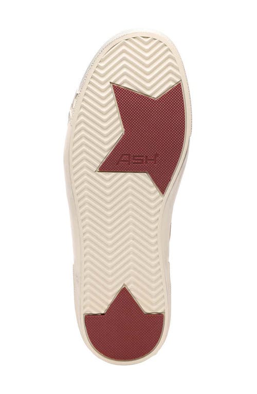 Ash Ivory White Calf Leather Moonlight Stud Sneakers In Cuoio/talc/silver