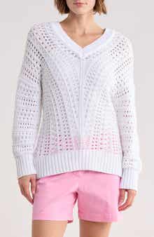 Tommy Bahama Beachy Open Stitch Cotton Sweater
