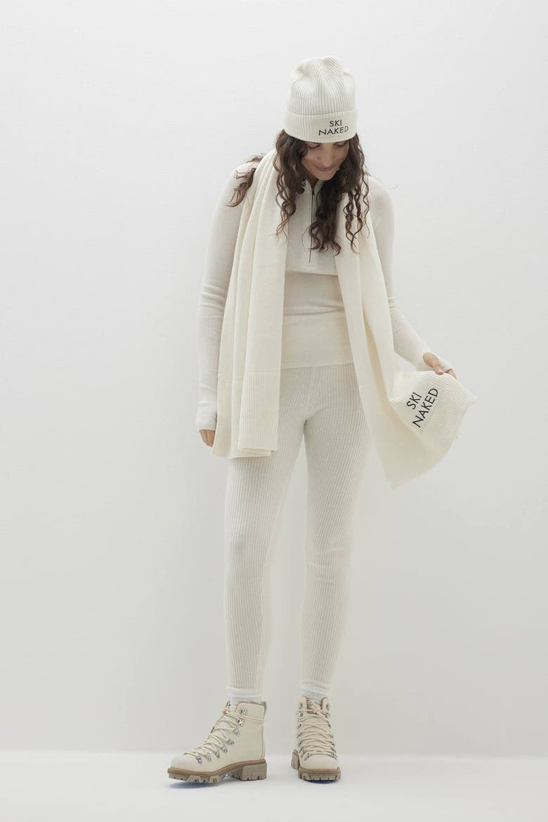 Ski Naked Scarf, Main, color, Ecru