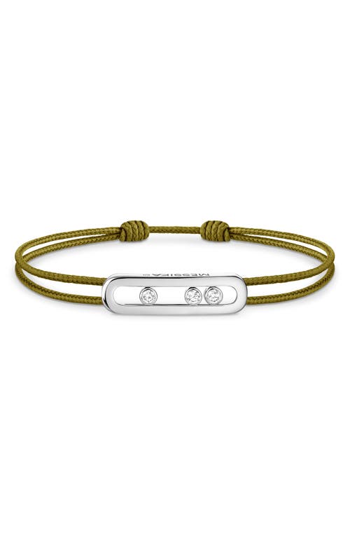 Messika Care Diamond Cord Bracelet In White Gold