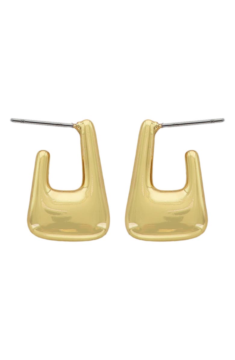 Panacea Rectangle Hoop Earrings, Main, color, Gold