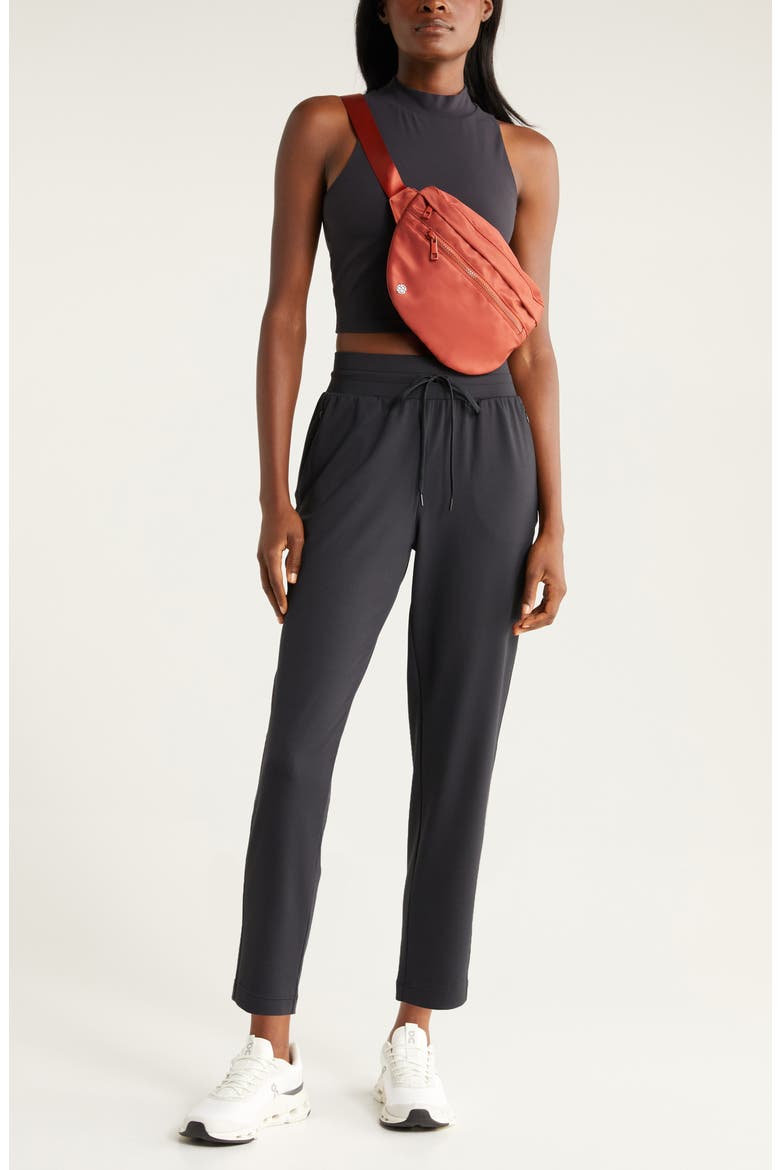 Lift Off High Waist Ankle Pants, Alternate, color, BLACK