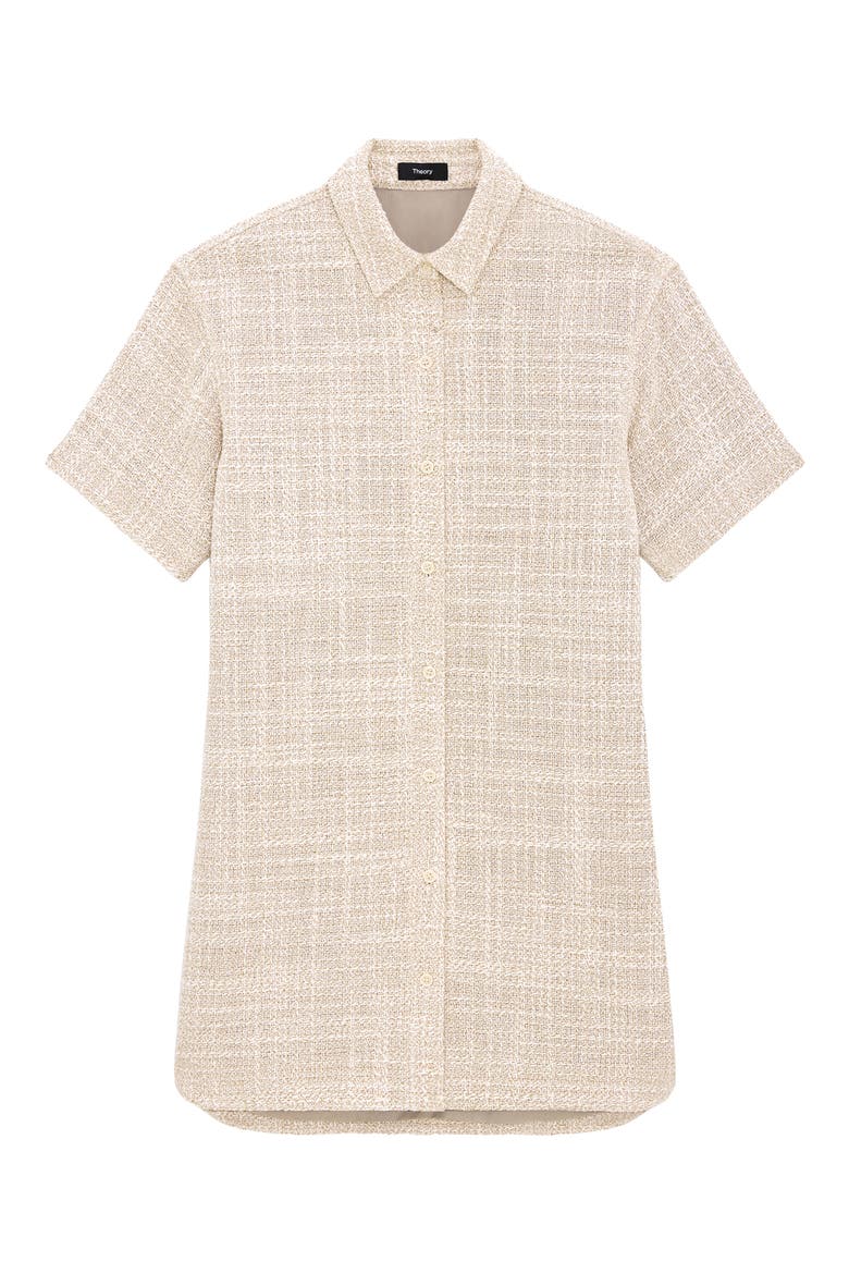 Recycled Cotton Blend Tweed Shirtdress, Alternate, color, TAUPE MULTI