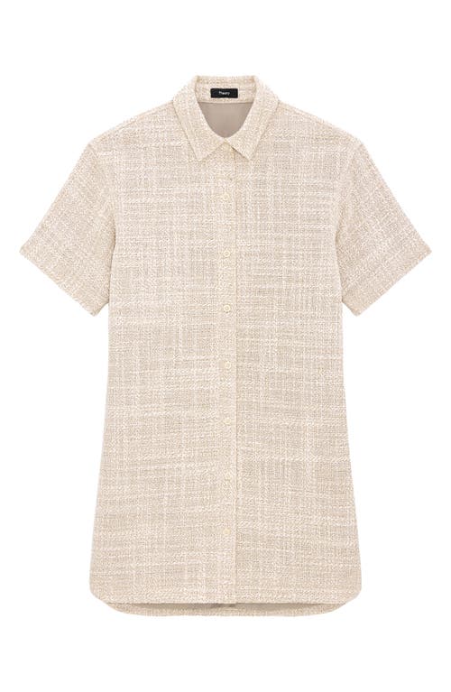Theory Recycled Cotton Blend Tweed Shirtdress In Multi