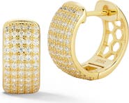 GLAZE JEWELRY Pavé Cubic Zirconia Huggie Hoop Earrings