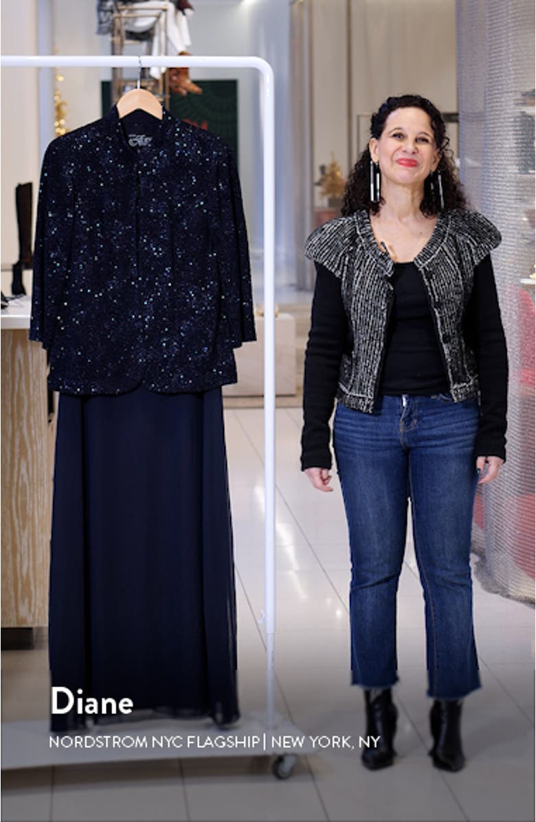 Two-Piece Jacquard Gown with Jacket, sales video thumbnail