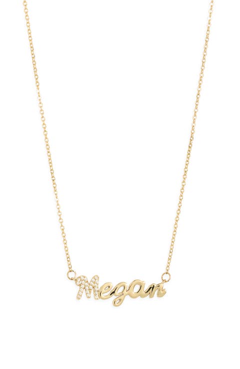 Custom Pavé Script Nameplate Necklace