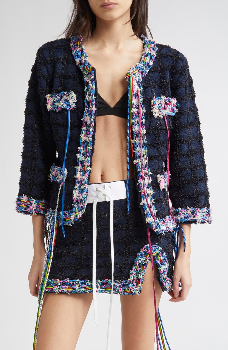 JULIE KEGELS Kerry Metallic Tweed Jacket, Main, color, 