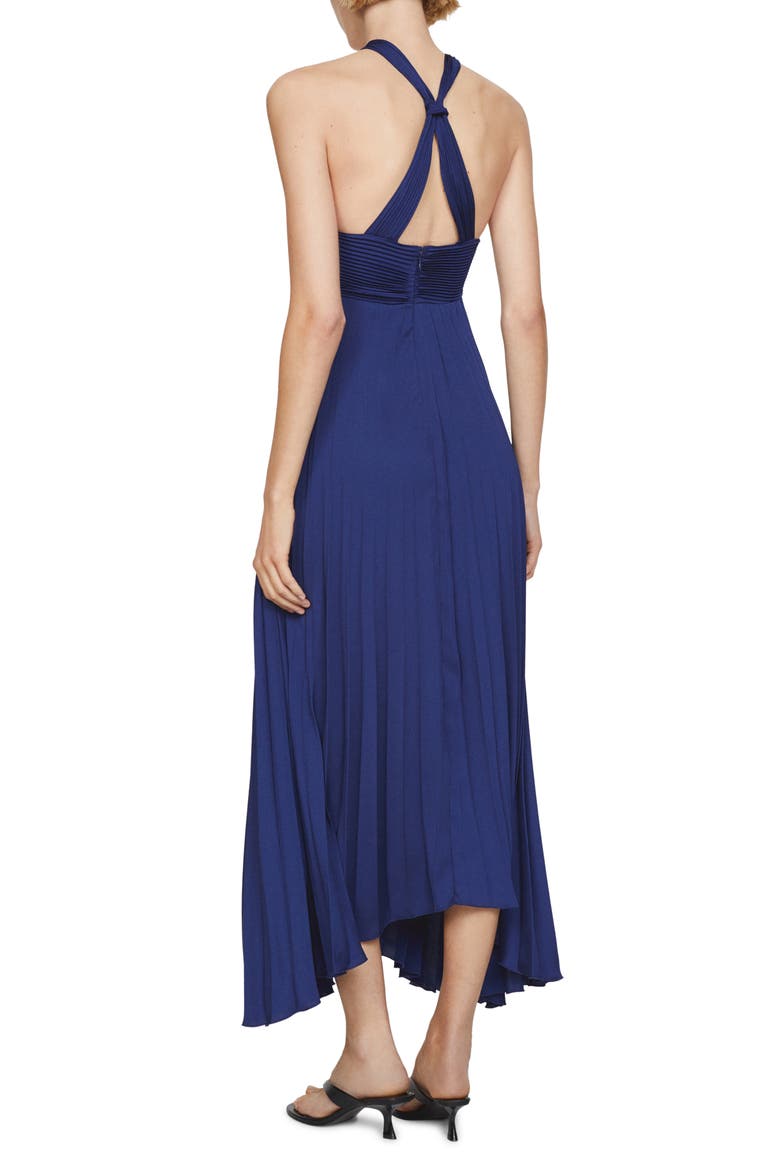 Pleated Sleeveless Maxi Dress, Alternate, color, DARK BLUE
