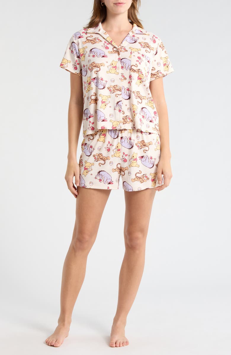 Winnie the Pooh Notch Collar Short Pajamas, Main, color, Pooh