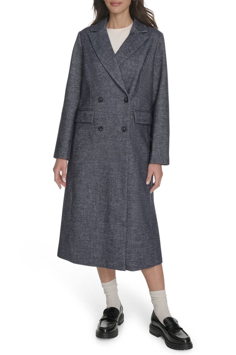 Double Breasted Jacket, Main, color, HEATHER NAVY